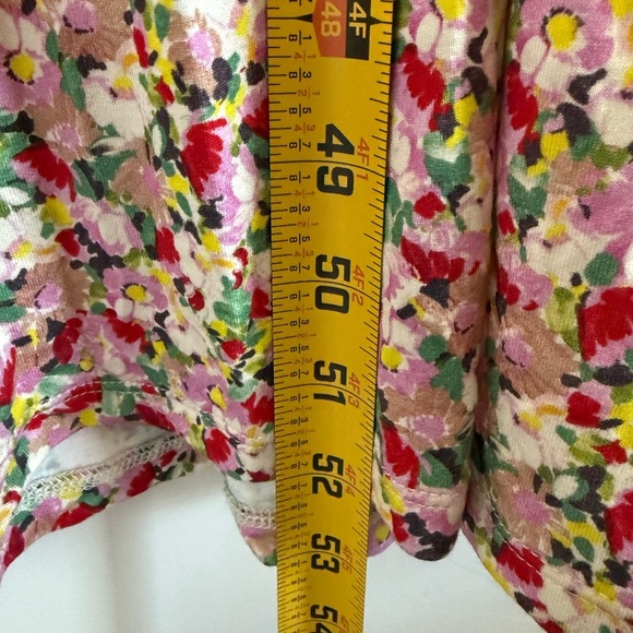 Boden Ruched strech Jersey Pink Floral Maxi Dress women short sleeve plus 14R - Picture 10 of 13